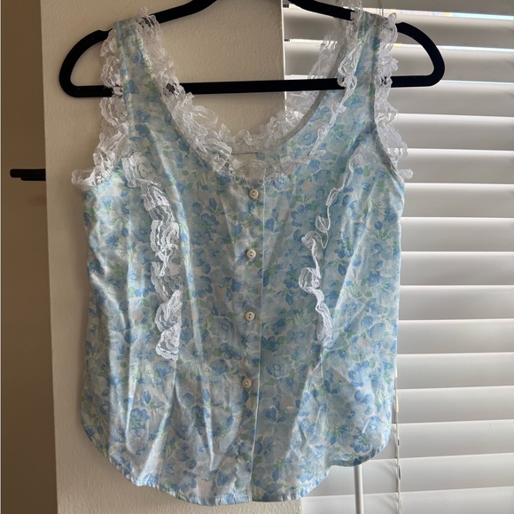 American Vintage Tops - Vintage Prairie Style Floral Blouse Size Medium